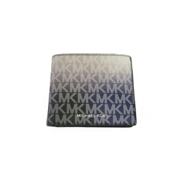Michael Kors Cooper Billfold ID Wallet Bifold Black Multi MK Ombre Logo - Picture 3 of 6